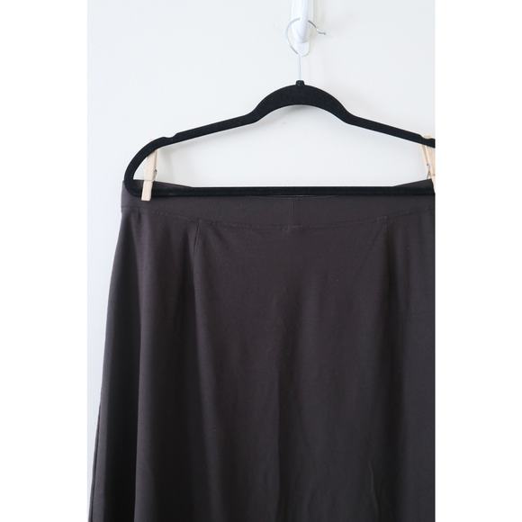 Eileen Fisher Size L Brown Washable Crepe A Line Skirt Knee Length Elastic Waist - Picture 6 of 11